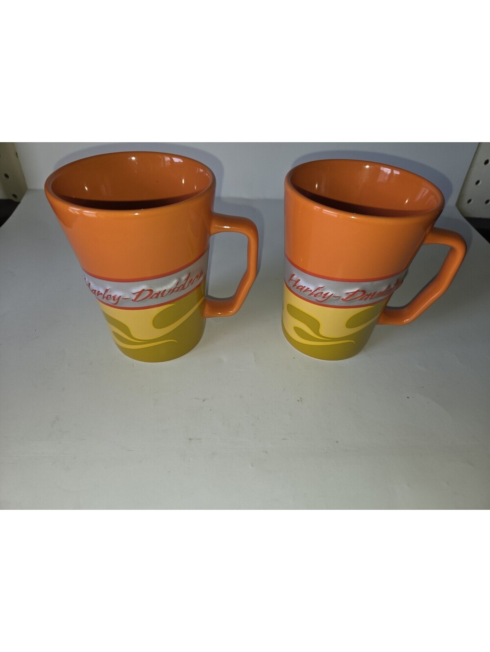 Harley-Davidson Unusual Harley Davidson Cycles Licensed 3D Orange Mugs SG2